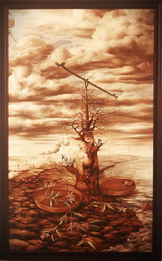 KRAJINA MÉHO ZNAMENÍ,100X60,OLEJ NA PLÁTNĚ,1989
